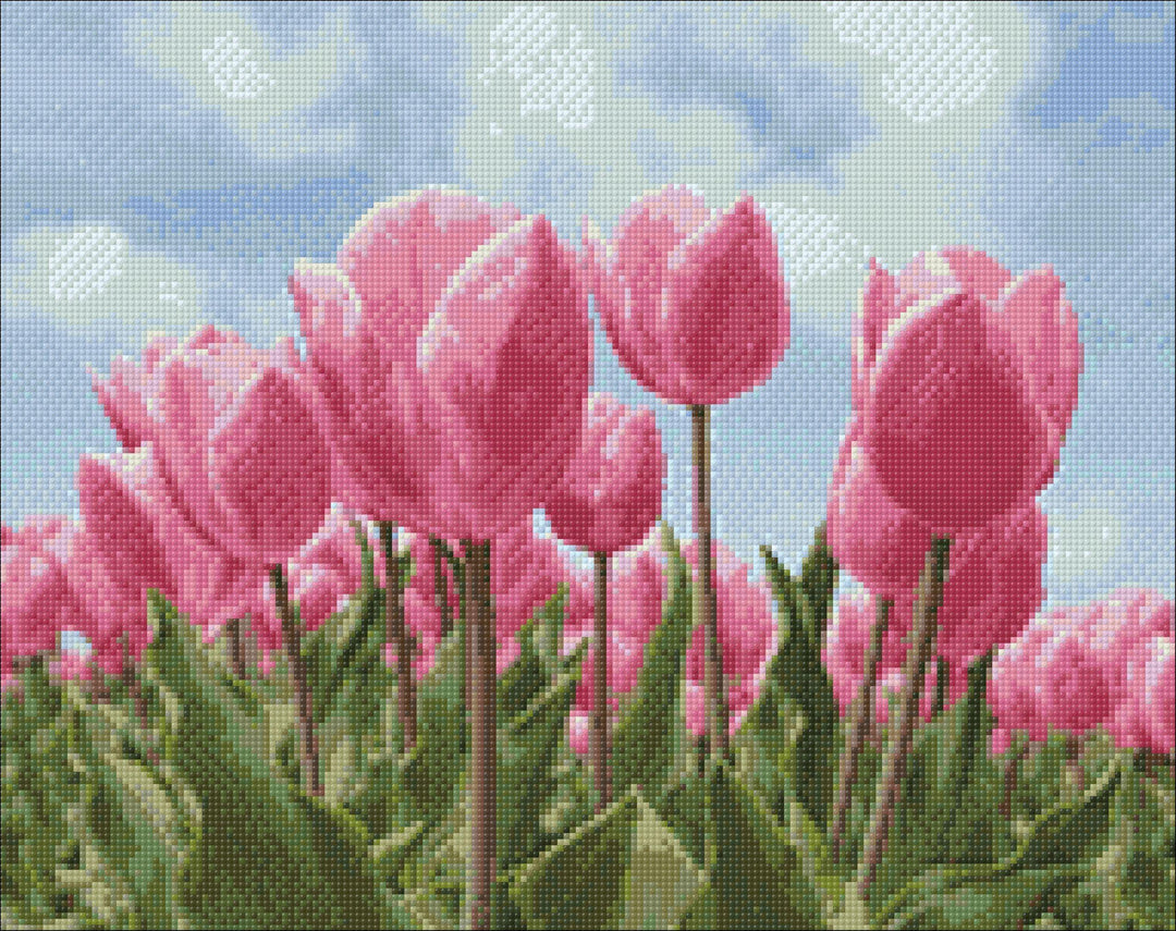 Sky and Tulips WD2301 18.9 x 14.9 inches Wizardi Diamond Painting Kit