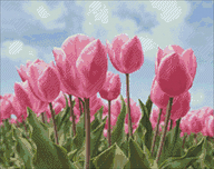 Sky and Tulips WD2301 18.9 x 14.9 inches Wizardi Diamond Painting Kit