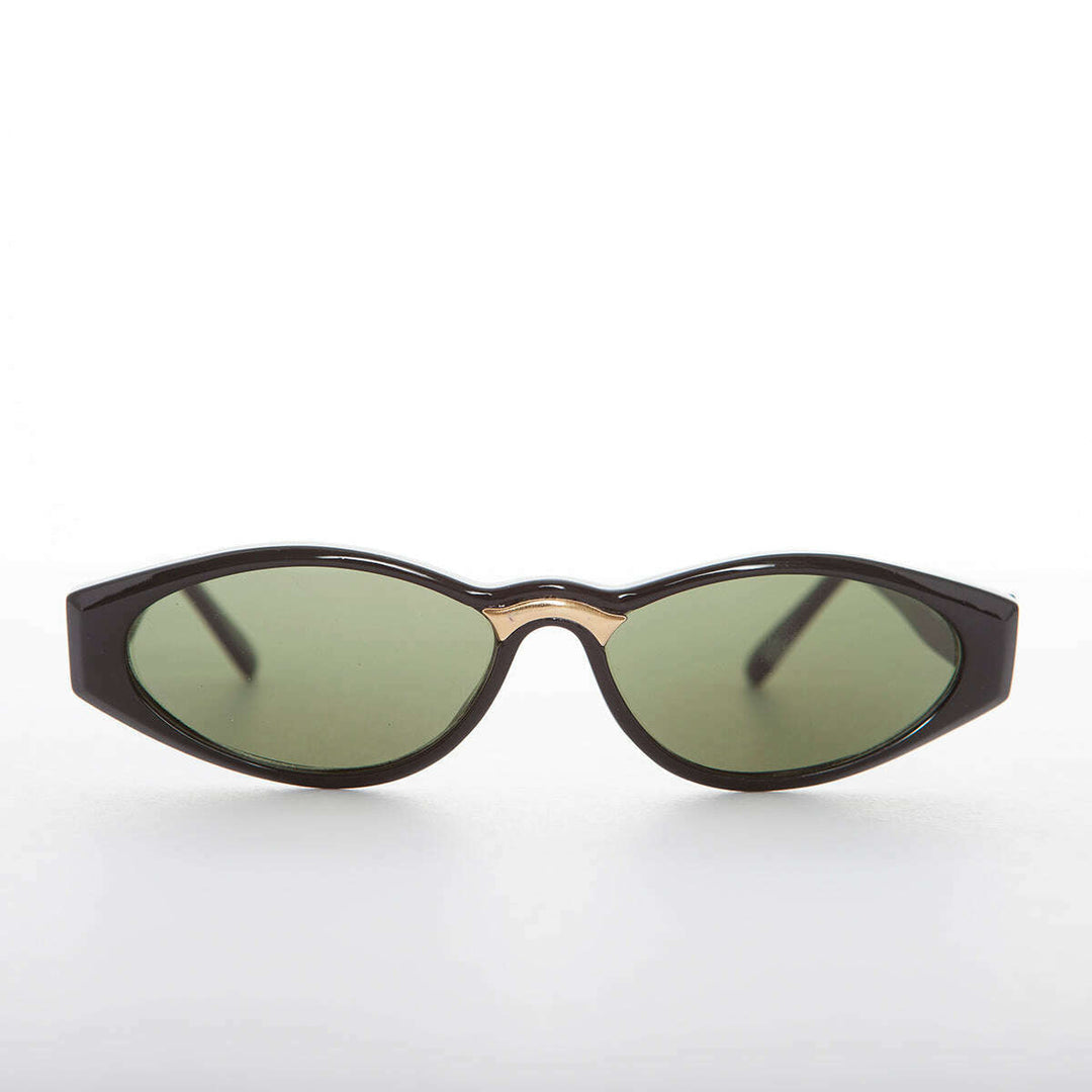 Sleek 90s Vintage Sunglass with Gold Detail - Gala