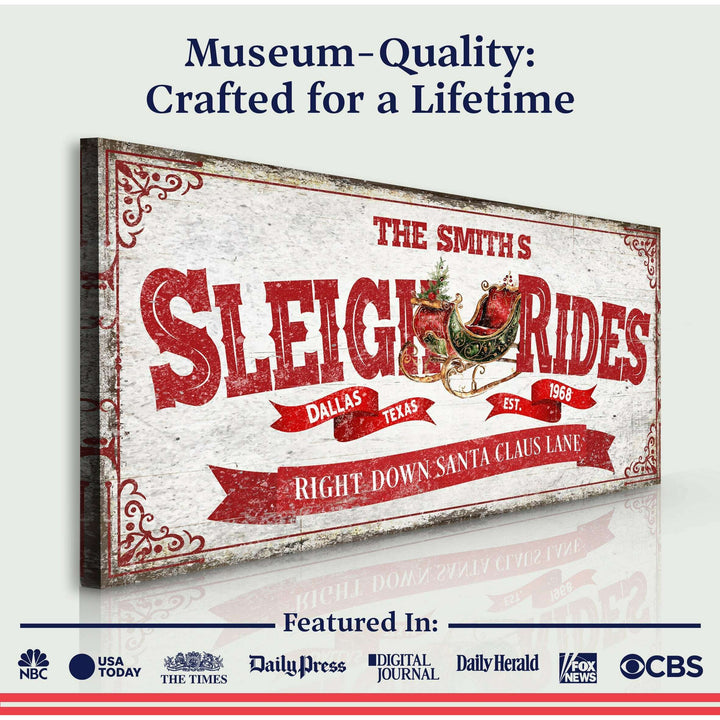 Sleigh Rides Christmas Sign IV