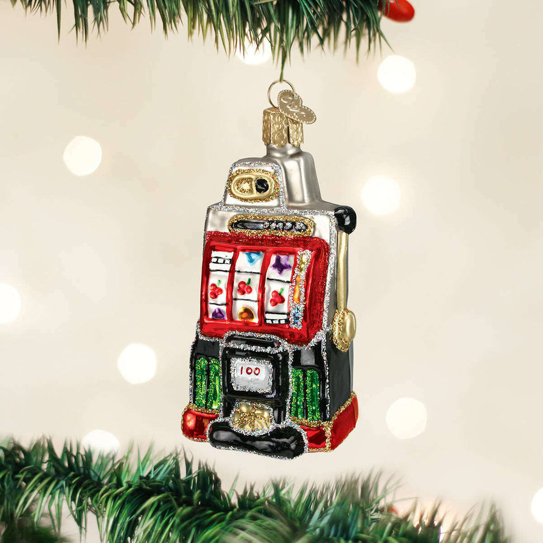 Old World Christmas Slot Machine Blown Glass Ornament
