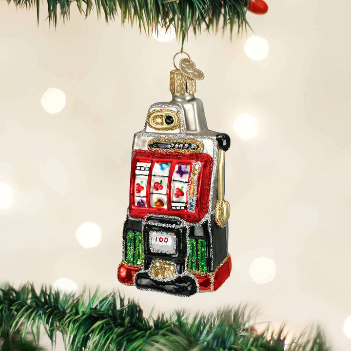Old World Christmas Slot Machine Blown Glass Ornament
