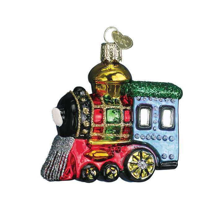 Old World Christmas Small Locomotive Blown Glass Ornament