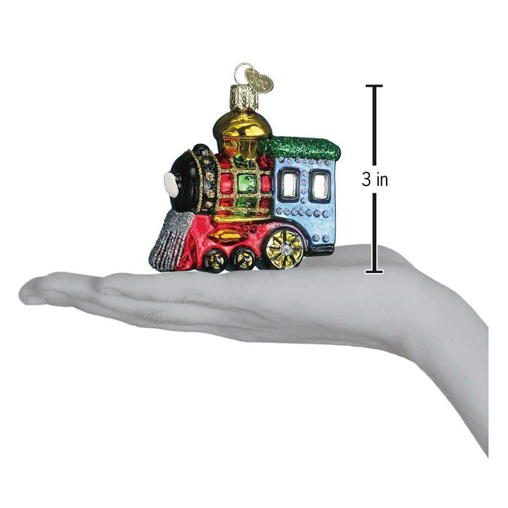 Old World Christmas Small Locomotive Blown Glass Ornament