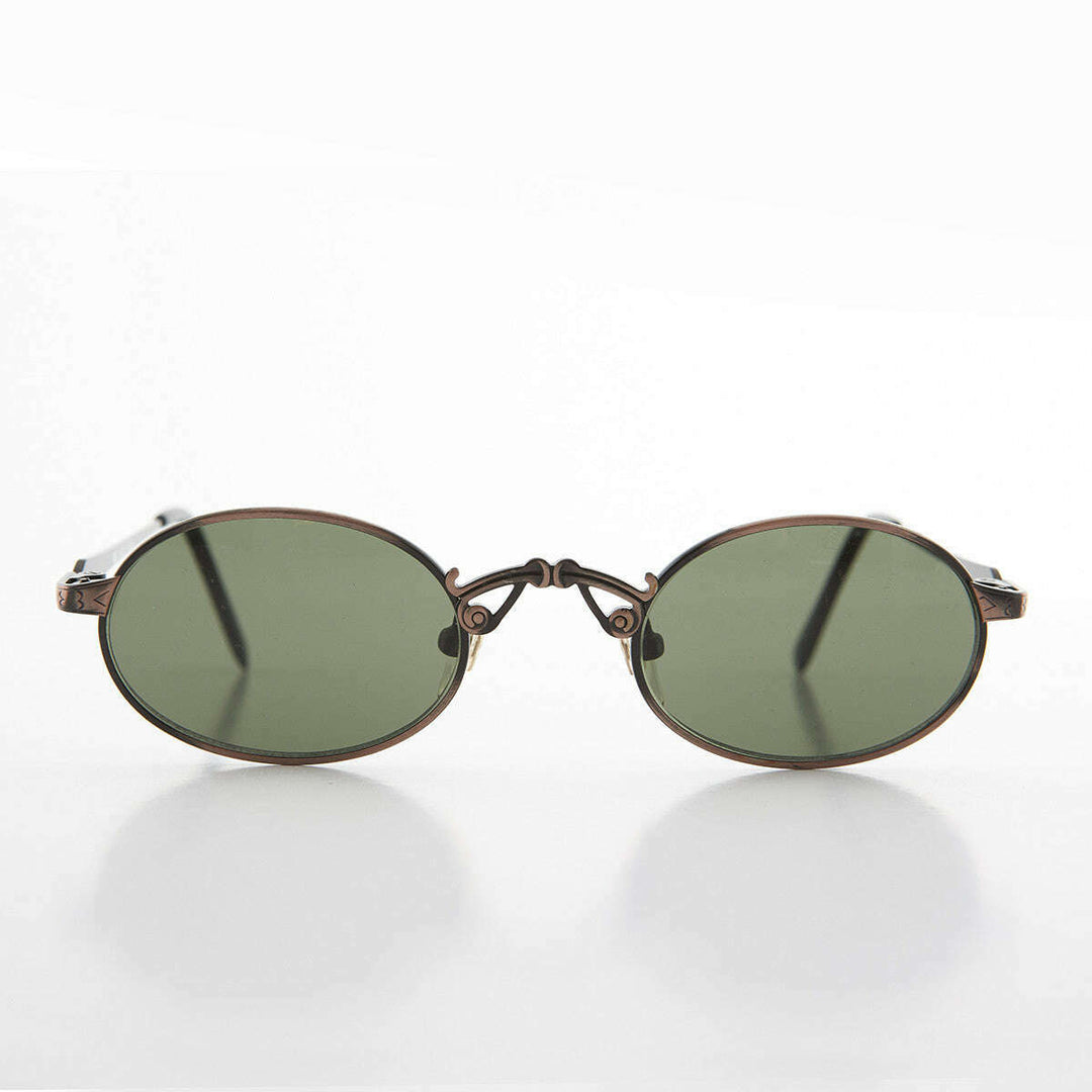 Small Oval Victorian Steampunk 90s Sunglass - Leon