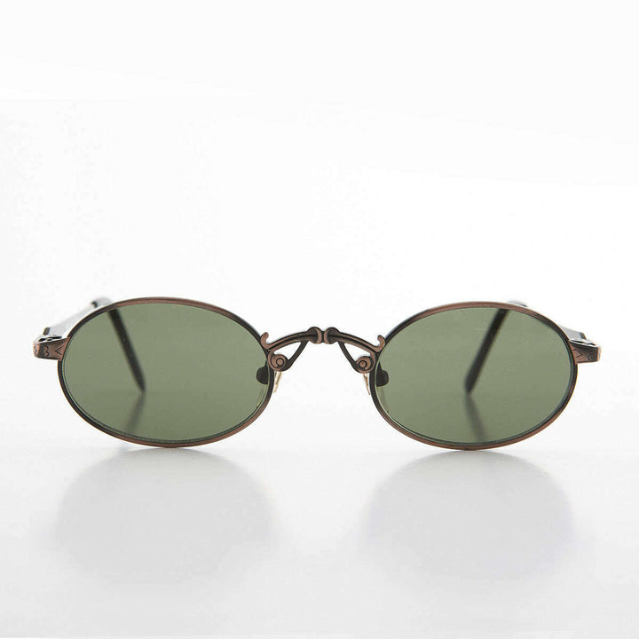 Small Oval Victorian Steampunk 90s Sunglass - Leon
