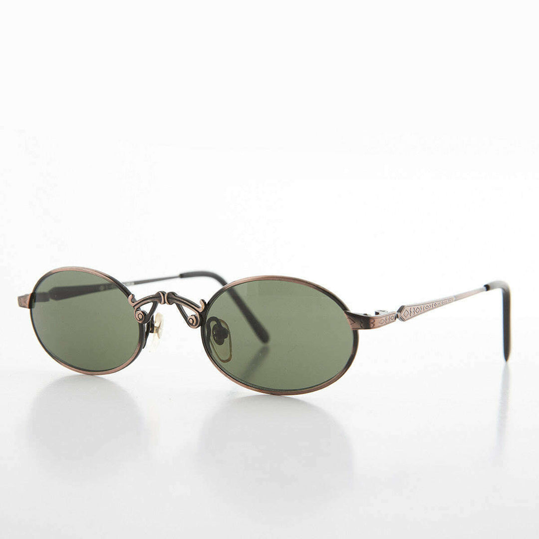 Small Oval Victorian Steampunk 90s Sunglass - Leon