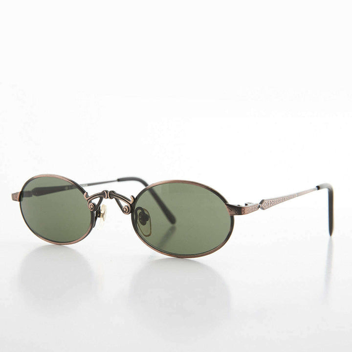 Small Oval Victorian Steampunk 90s Sunglass - Leon