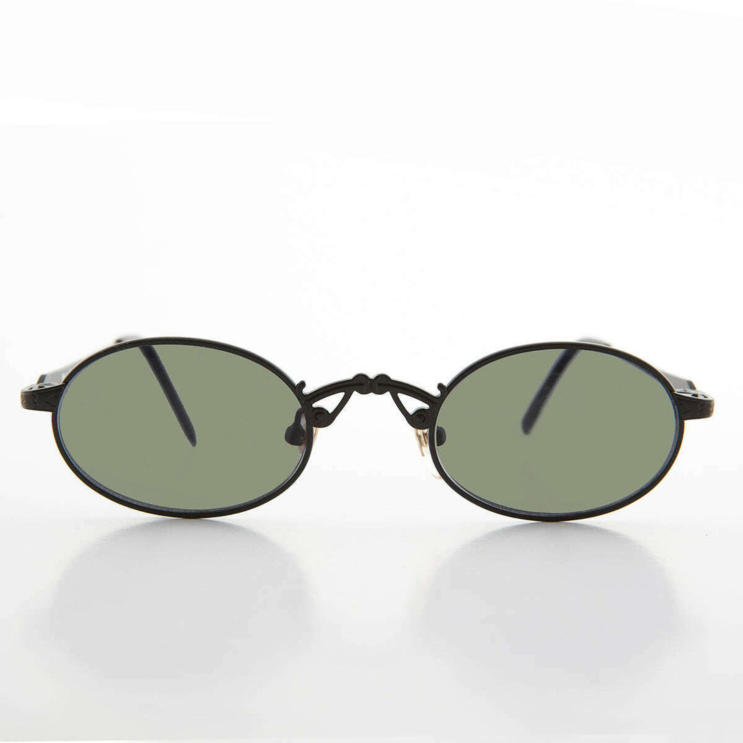 Small Oval Victorian Steampunk 90s Sunglass - Leon