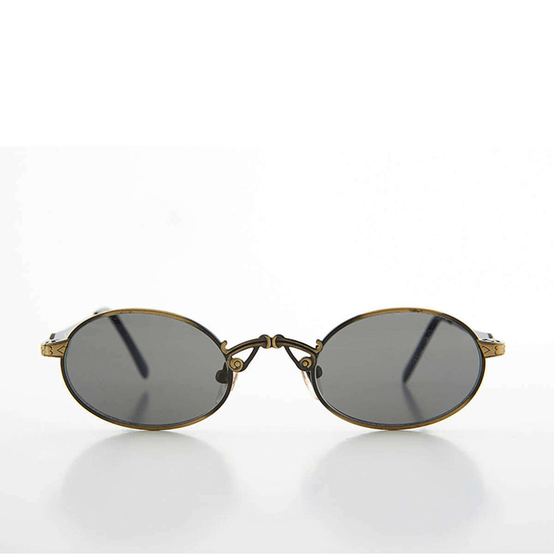 Small Oval Victorian Steampunk 90s Sunglass - Leon