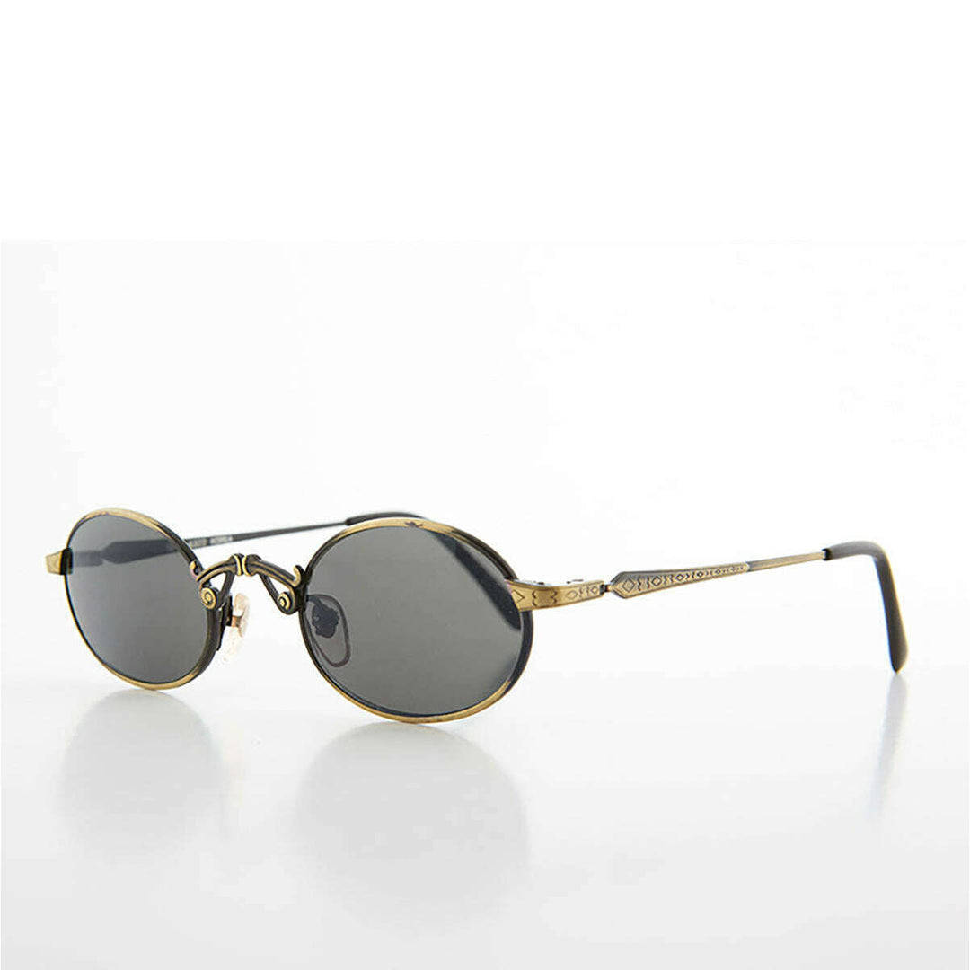 Small Oval Victorian Steampunk 90s Sunglass - Leon