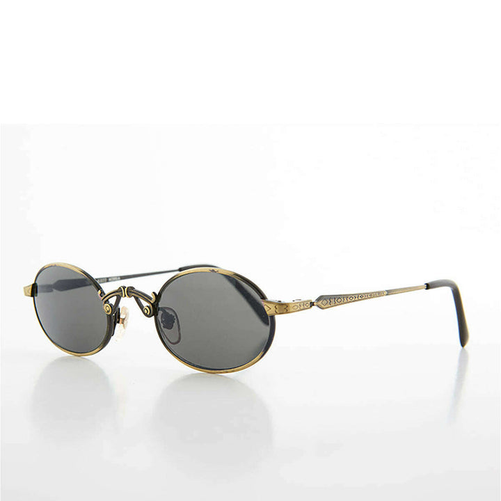 Small Oval Victorian Steampunk 90s Sunglass - Leon