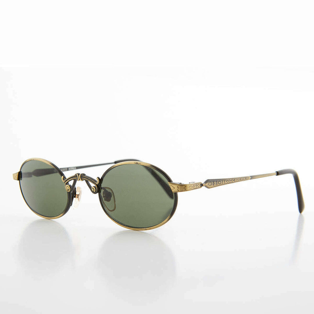 Small Oval Victorian Steampunk 90s Sunglass - Leon