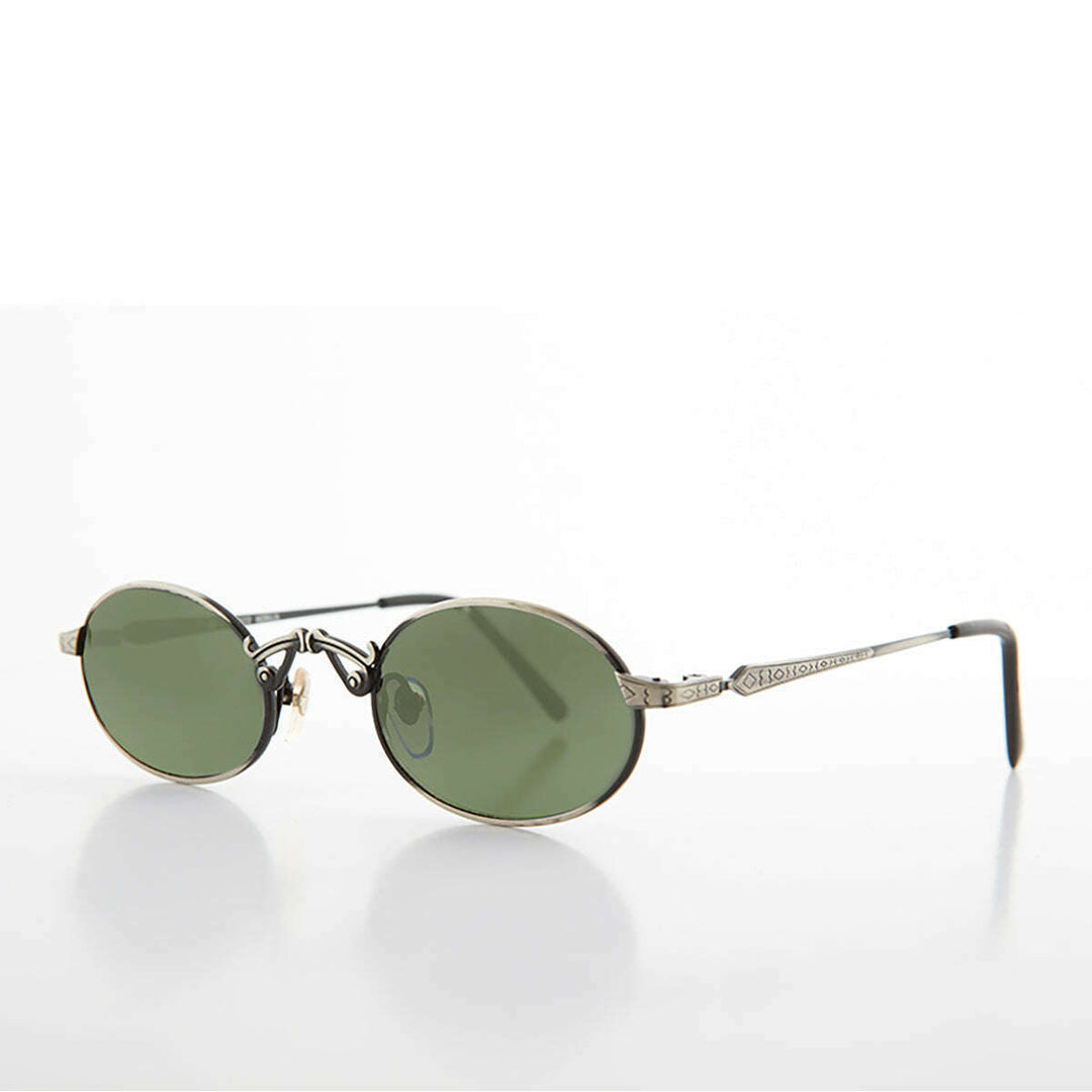 Small Oval Victorian Steampunk 90s Sunglass - Leon