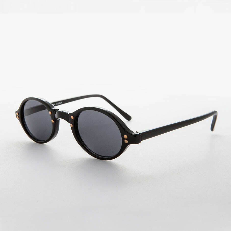 Small Oval Vintage Sunglass with Gold Studs - Harley