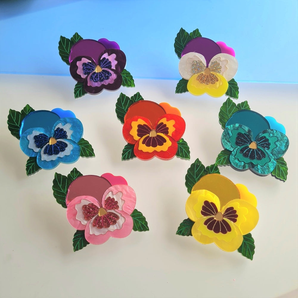 Small Pansy Charm Necklace - Pre Order by Cherryloco Jewellery 3