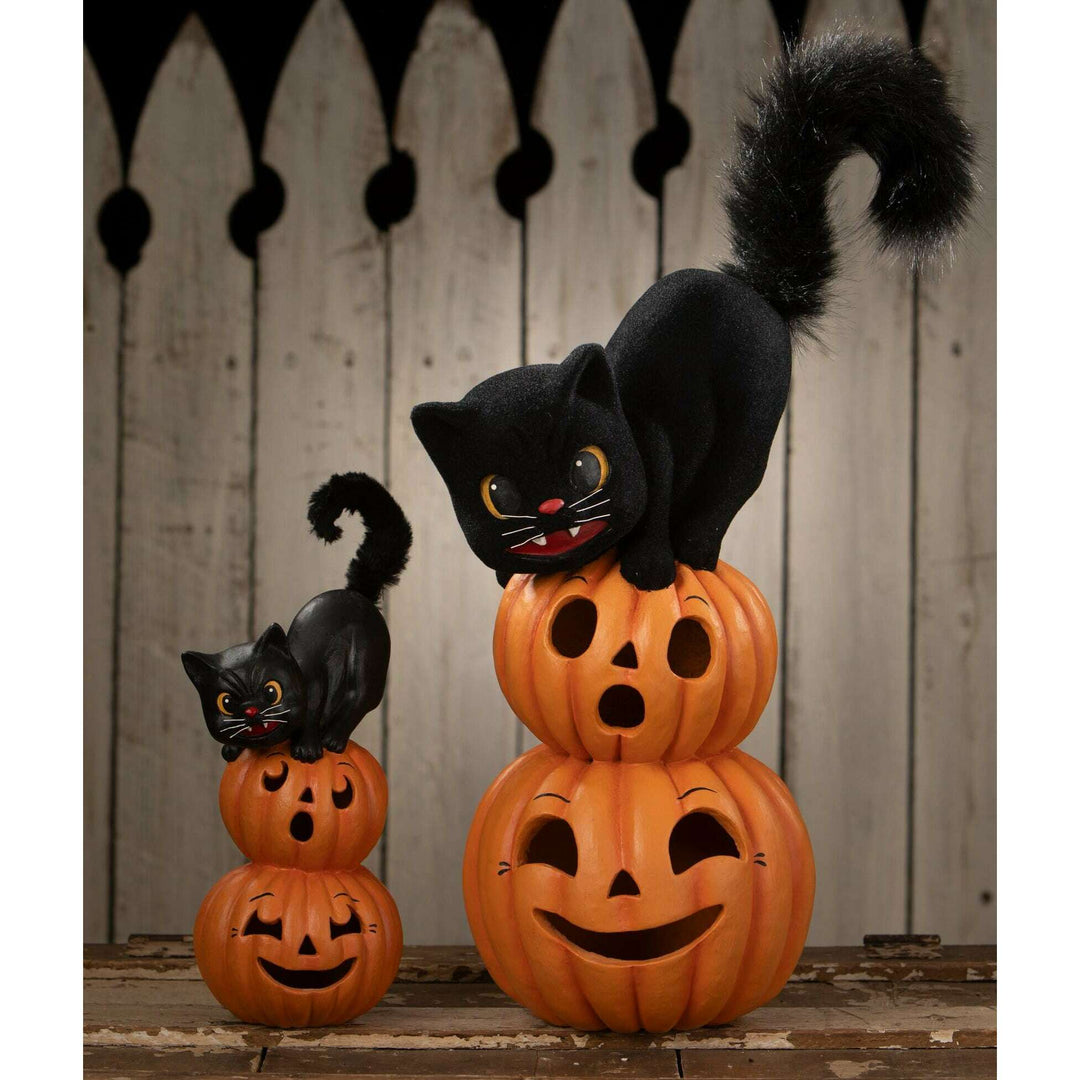 Small Pumpkin Stack Black Cat by Bethany Lowe Designs, image 5
