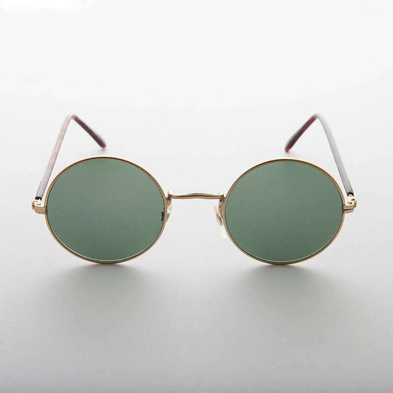 Small Round Hippy Sunglass with Real Glass Lens - Roma