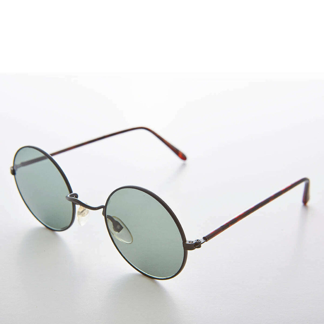 Small Round Hippy Sunglass with Real Glass Lens - Roma