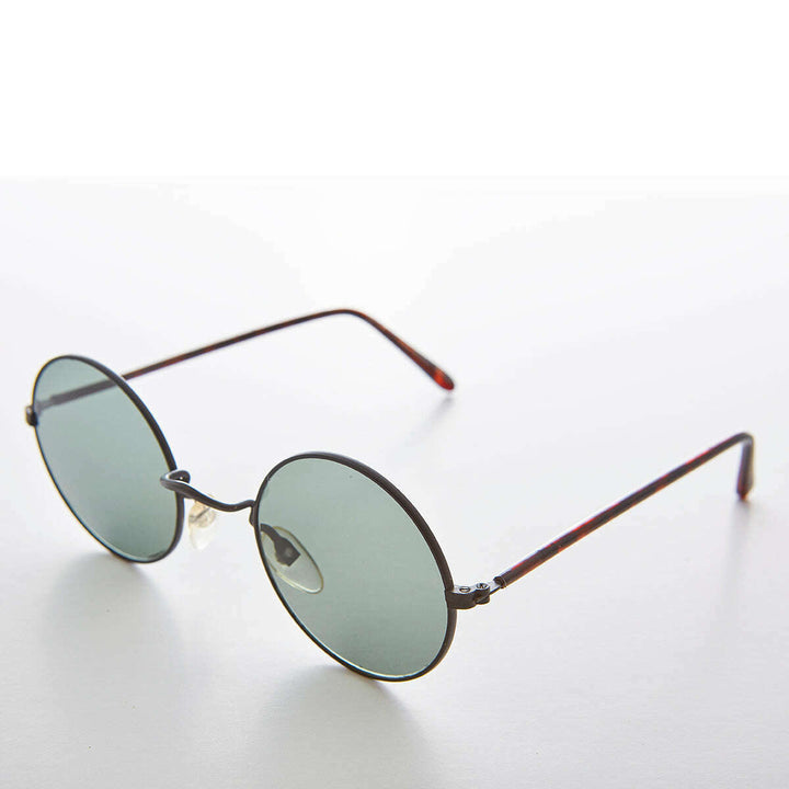 Small Round Hippy Sunglass with Real Glass Lens - Roma