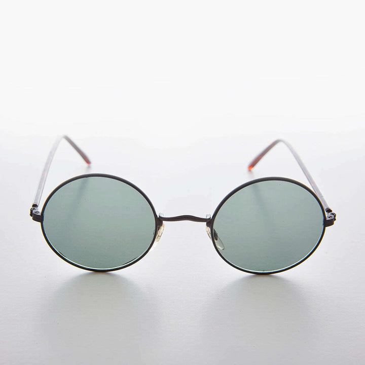 Small Round Hippy Sunglass with Real Glass Lens - Roma
