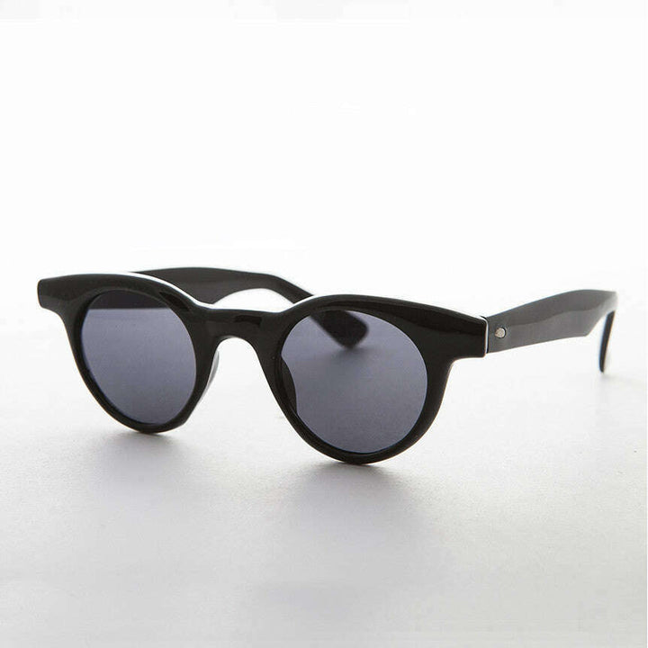Small Round Horn Rim Preppy Vintage Sunglass - Sydney