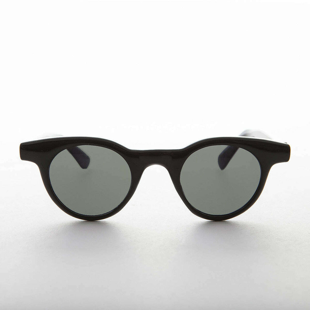 Small Round Horn Rim Preppy Vintage Sunglass - Sydney