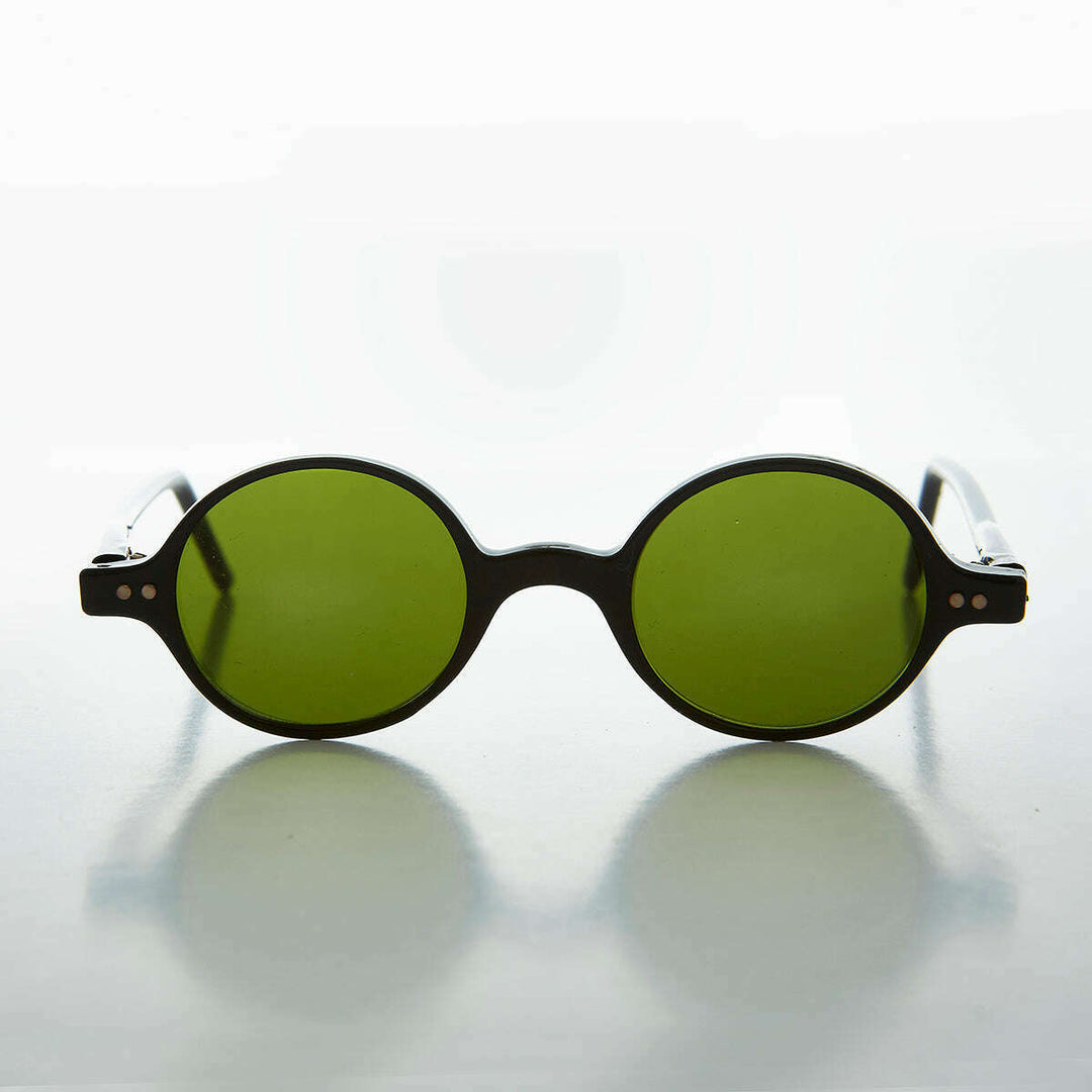 Small Round Spectacle Sunglass with Color Tinted Lens - Owen