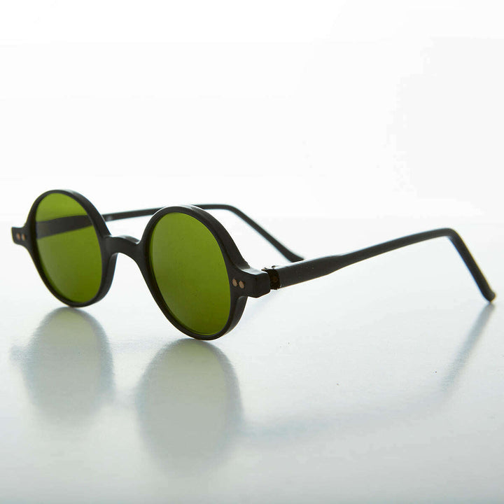 Small Round Spectacle Sunglass with Color Tinted Lens - Owen
