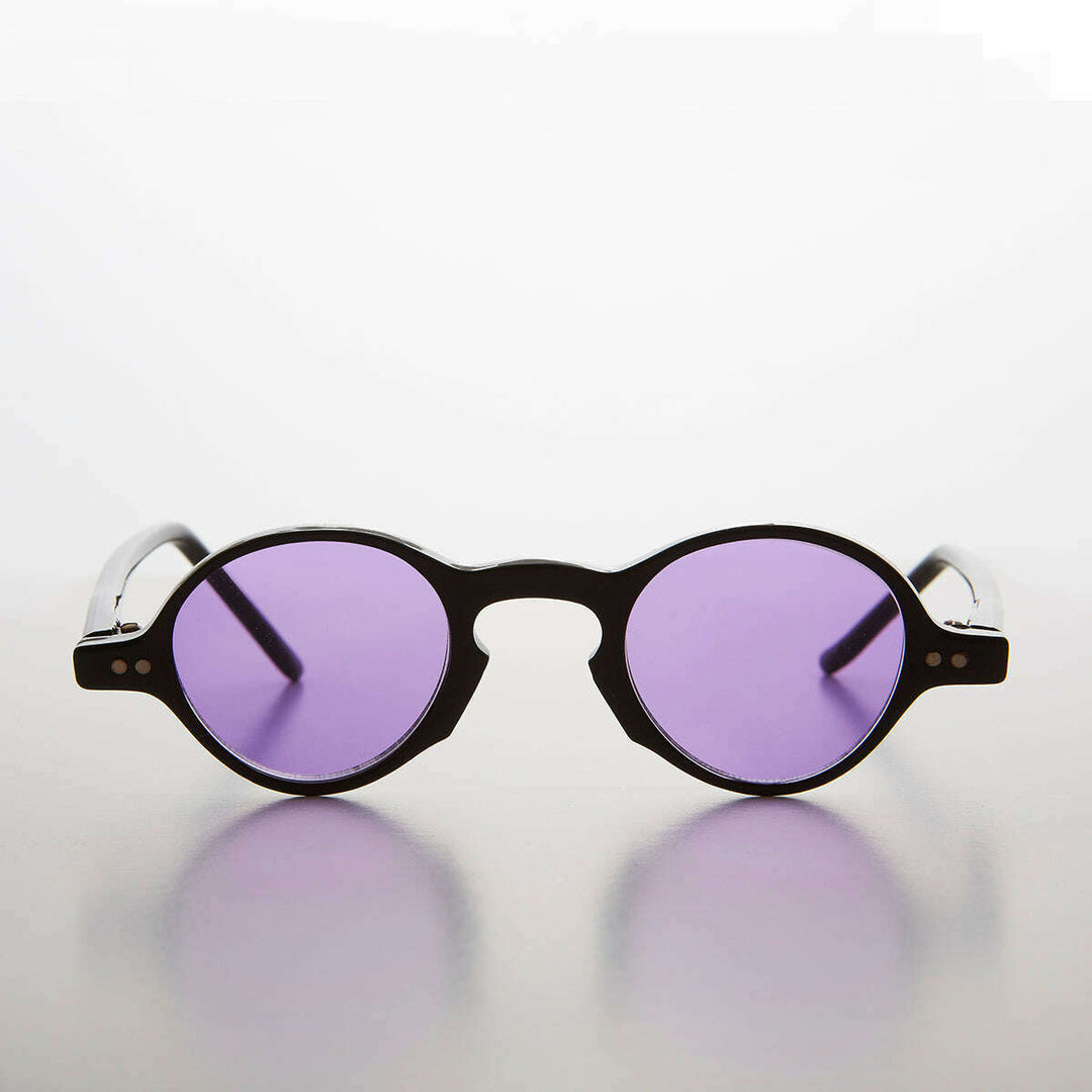 Small Spectacle Sunglass with Color Tinted Lens - Augie