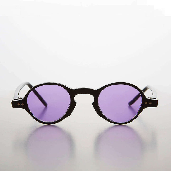 Small Spectacle Sunglass with Color Tinted Lens - Augie