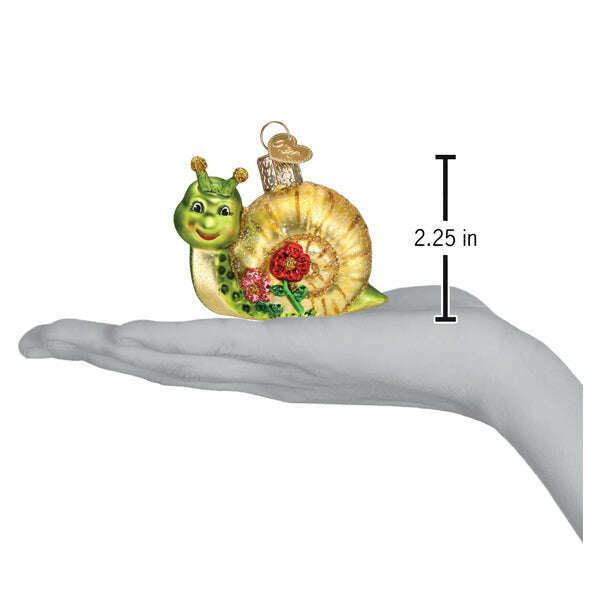 Old World Christmas Smiley Snail Blown Glass Ornament