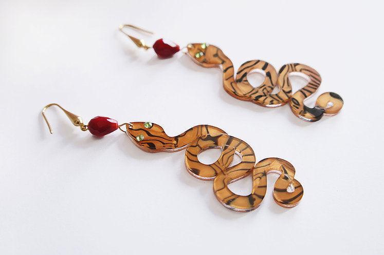 Snake Earrings Halloween Brooch by Laliblue - Quirks!
