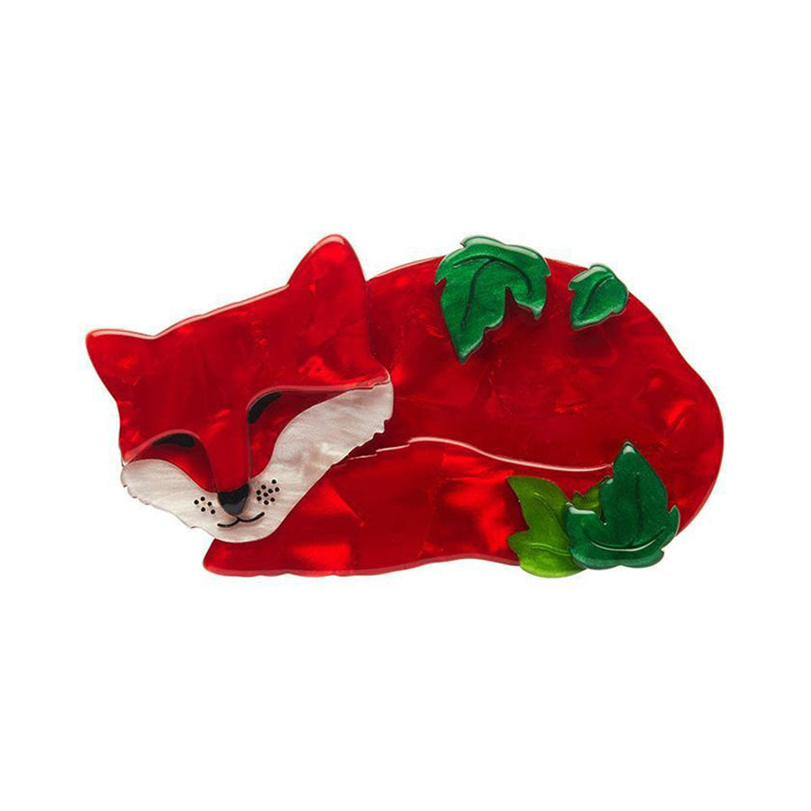 Snoozing Fox Brooch by Erstwilder image