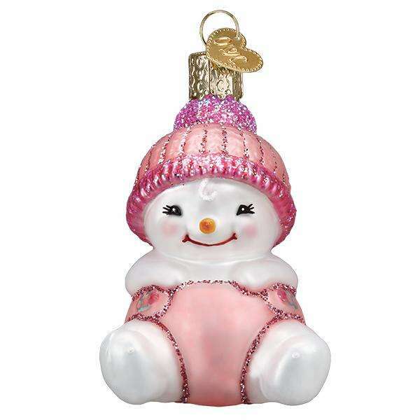 Old World Christmas Snow Baby Girl Blown Glass Ornament