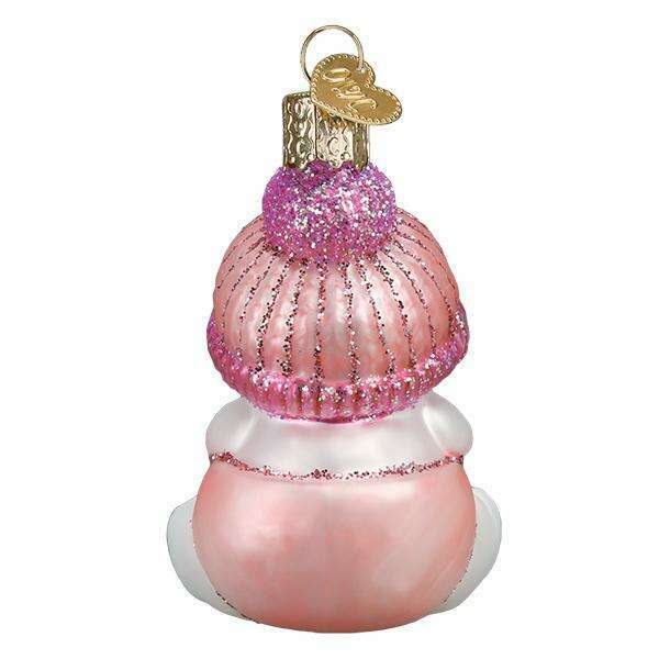 Old World Christmas Snow Baby Girl Blown Glass Ornament