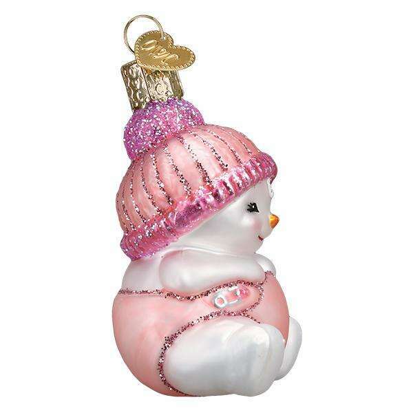 Old World Christmas Snow Baby Girl Blown Glass Ornament
