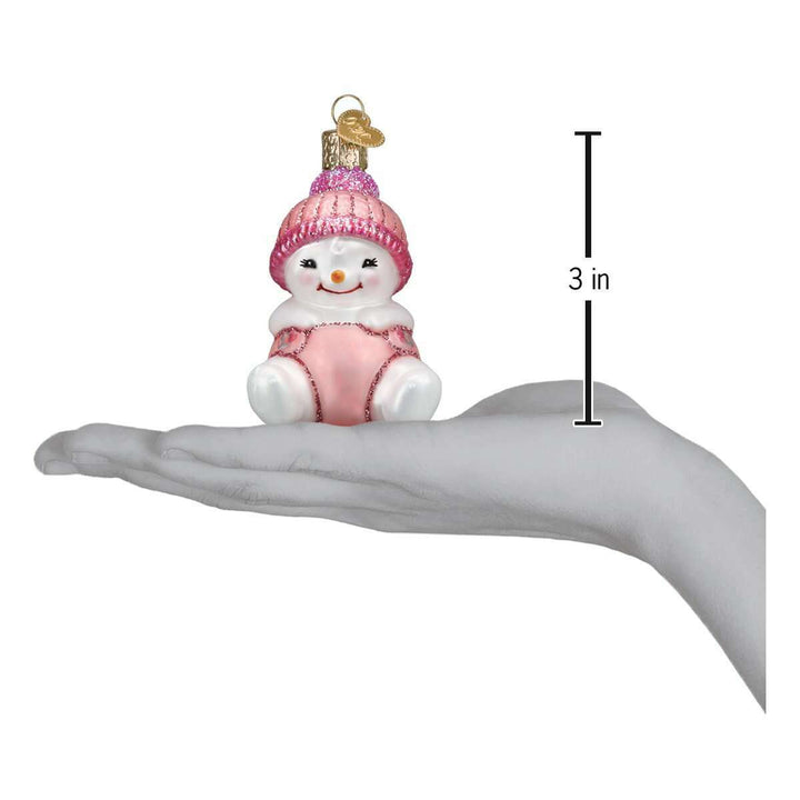 Old World Christmas Snow Baby Girl Blown Glass Ornament