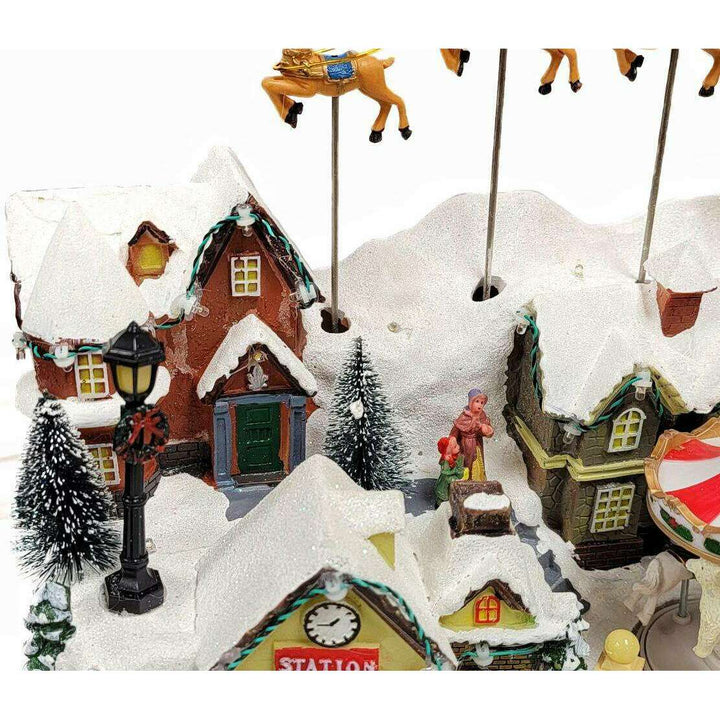 Snow-covered Village Christmas Decoration. Christmas Village F07M4-18