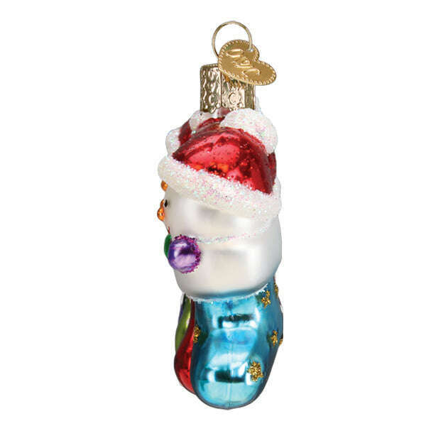 Old World Christmas Snow Family of 4 Blown Glass Ornament