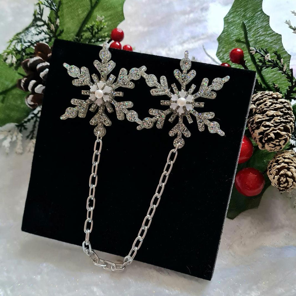 Snowflake Collar Clips by Cherryloco Jewellery 3