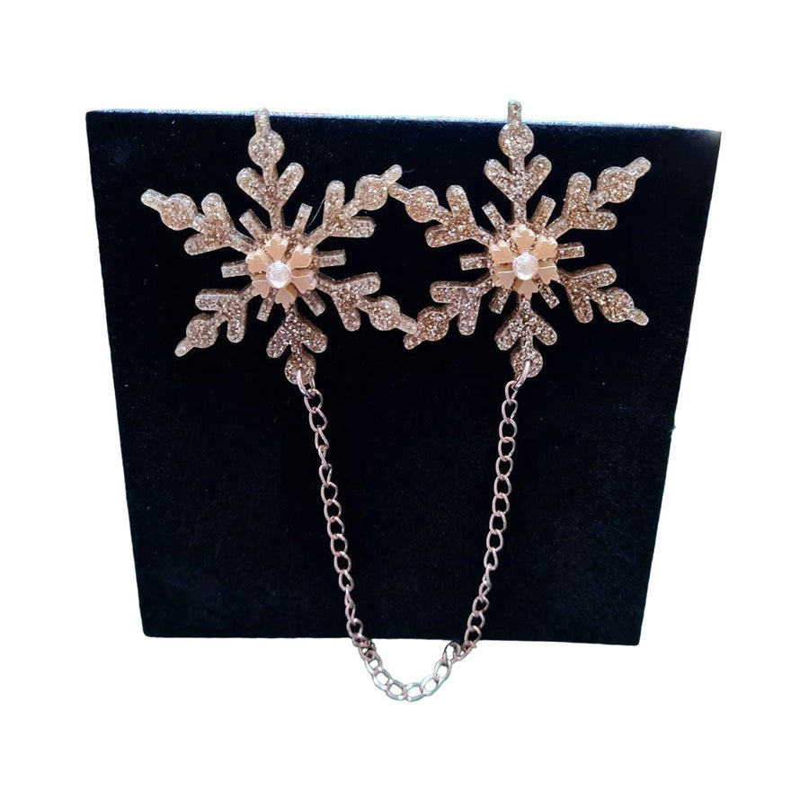 Snowflake Collar Clips by Cherryloco Jewellery 1