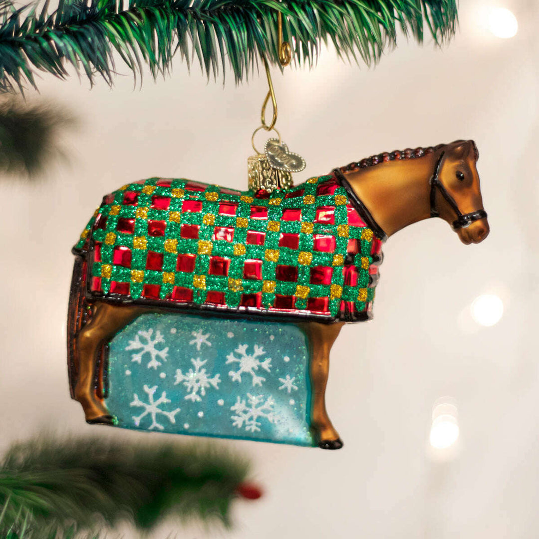 Old World Christmas Snowflake Horse Blown Glass Ornament