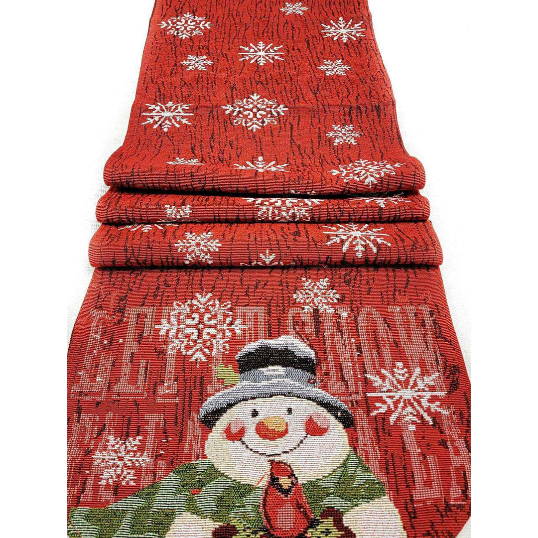 Snowman Christmas Red Table Runner F07M5-8F