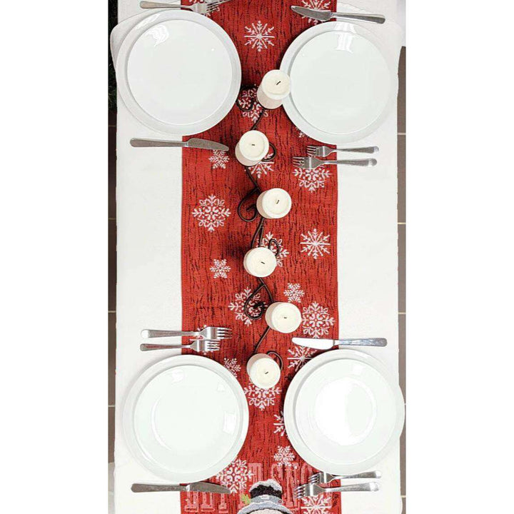 Snowman Christmas Red Table Runner F07M5-8F