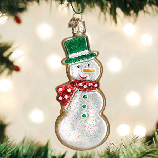 Old World Christmas Snowman Sugar Cookie Blown Glass Ornament