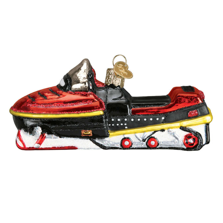 Old World Christmas Snowmobile Blown Glass Ornament