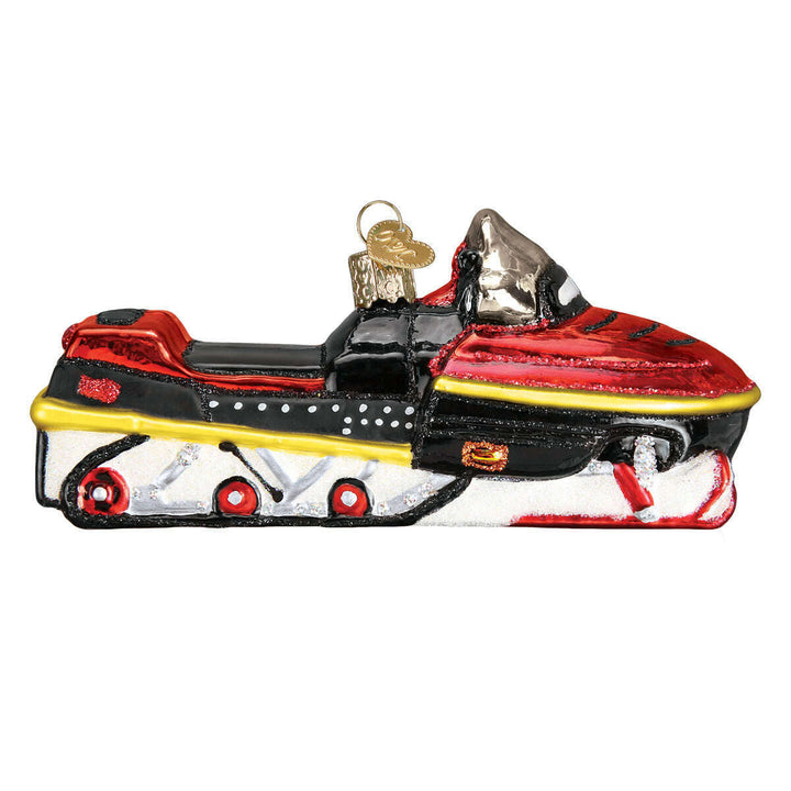 Old World Christmas Snowmobile Blown Glass Ornament