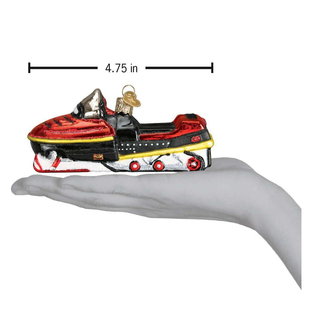 Old World Christmas Snowmobile Blown Glass Ornament