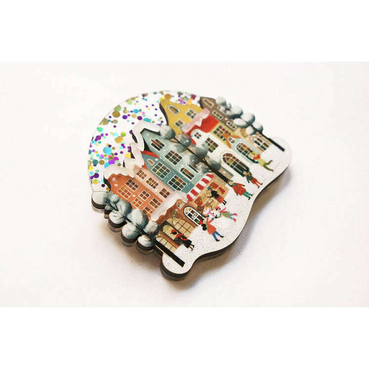 Snowy City Brooch by Laliblue